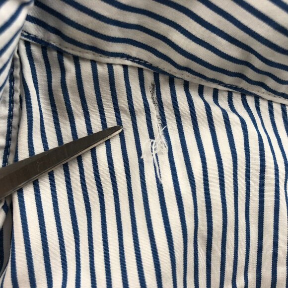Lacoste Men's Shirt Size 42 FLAW Striped Long Sleeve Button Up Classic Blue - Picture 4 of 16